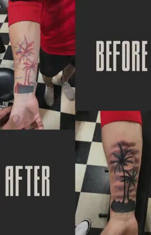 Cover-Up – Before & After tattoo by Bruno Freitas