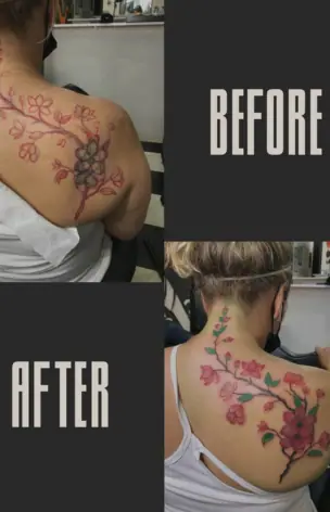 Cover-Up – Before & After tattoo by Bruno Freitas