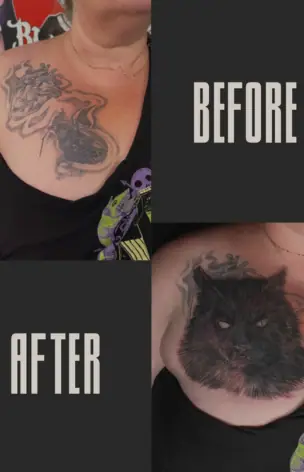 Cover-Up – Before & After tattoo by Bruno Freitas